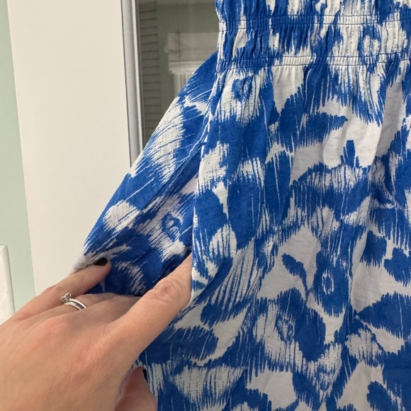 Sonoma Smock Button Midi Dress, Vivid Blue Floral, Petite Large - Picture 6 of 9